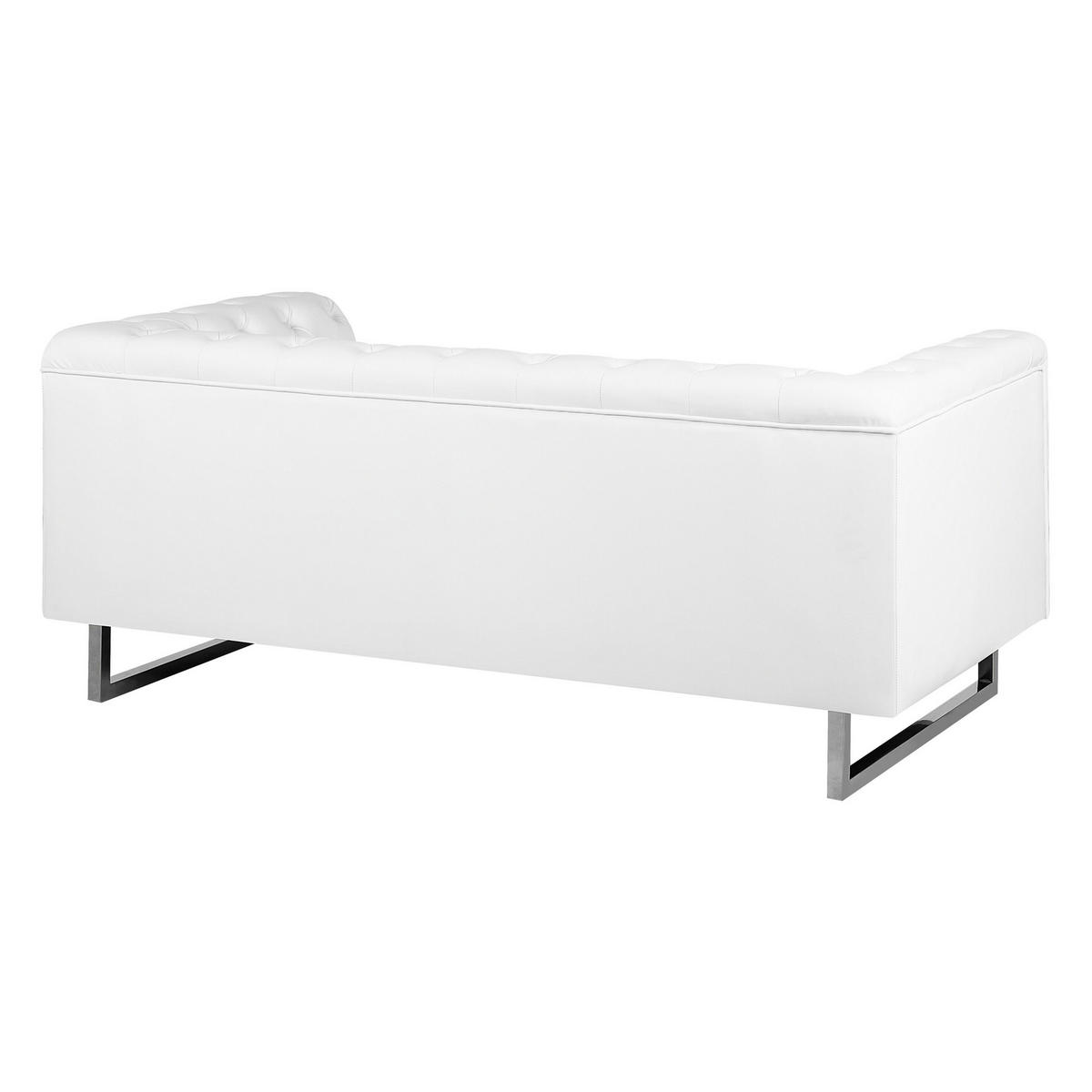2-SITZER-SOFA Kunstleder Weiß Vissland - Weiß, Kunststoff/Textil (172/71/87cm) - Beliani