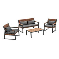 SET DE MOBILIER DE GRĂDINĂ TEXAS pentru 6 persoane - gri, compozit lemnos - RAUMHIRSCH FURNITURE