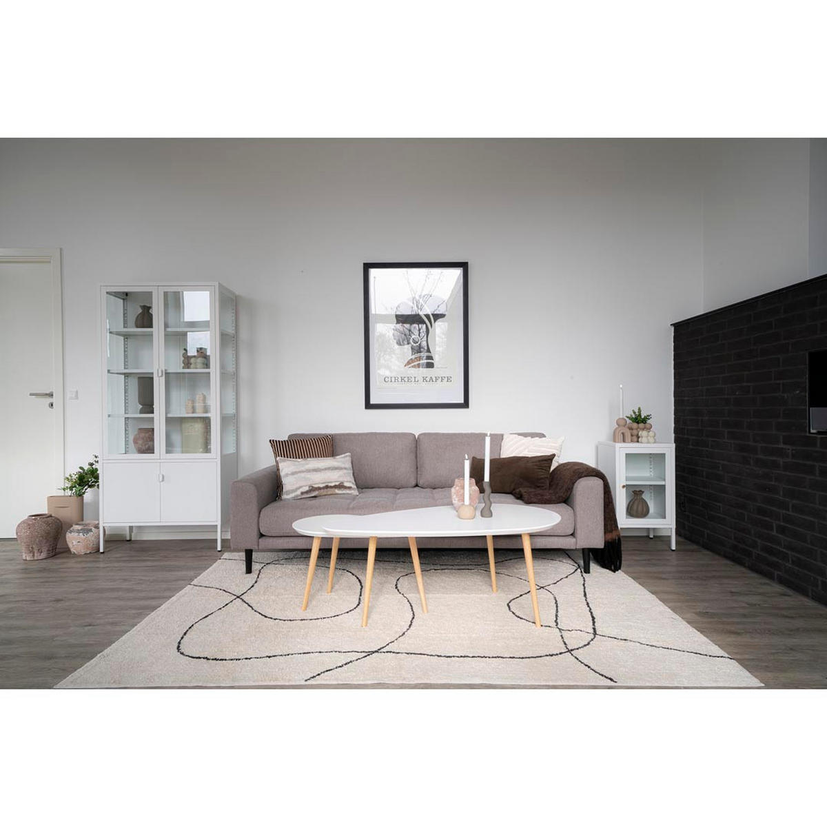 VITRINE Weiß - Weiß, Holzwerkstoff (80/180/35cm) - ebuy24