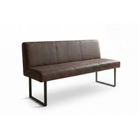 ESSZIMMERBANK ELEEN Dunkelbraun Leder - Dunkelbraun, Leder (123/85/69cm) - KAWOLA