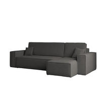 ECKSOFA Mit Schlaffunktion Und Bettkasten L-Form BEST Stoff Abriamo Graphit Rechts - Graphitfarben, Holz/Textil (244/142cm) - Kaiser Möbel