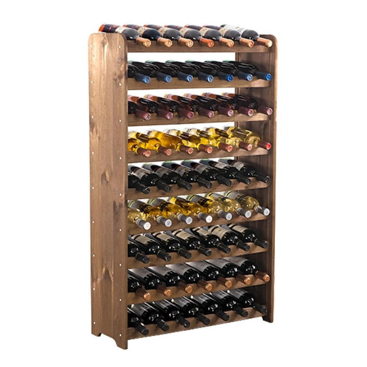 WEINREGAL Pinotwine C 112,8x72,8x26,5 cm 63 Flaschen Massives Kiefernholz Braun Geölt - Braun, Holz (72.8/112.8/26.5cm) - PROREGAL