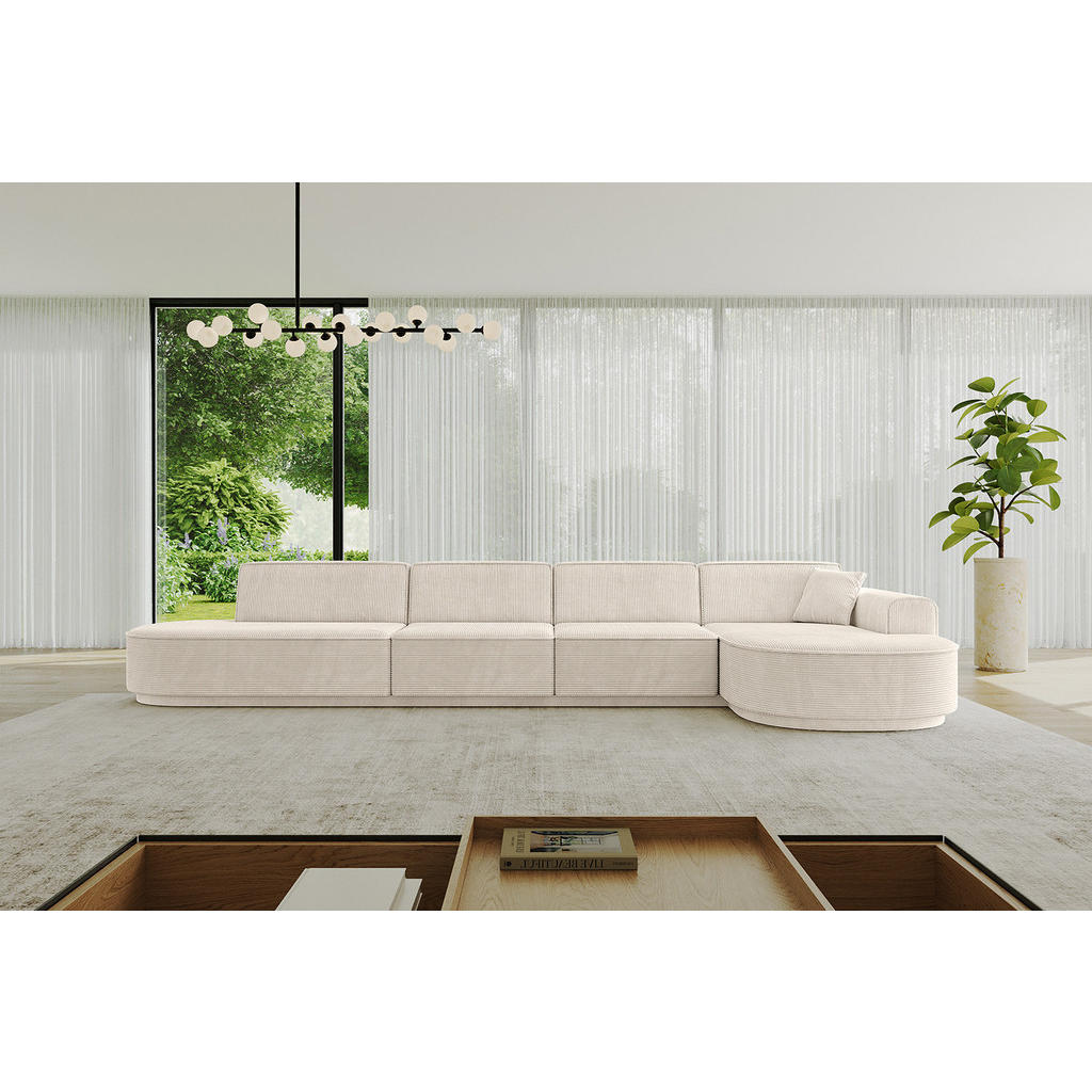 Thumbnail - Altdecor Ecksofa, Beige, Textil, 5-Sitzer, L-Form, Ottomane rechts, 402x163 cm, Wohnzimmer, Sofas & Couches, Wohnlandsch...