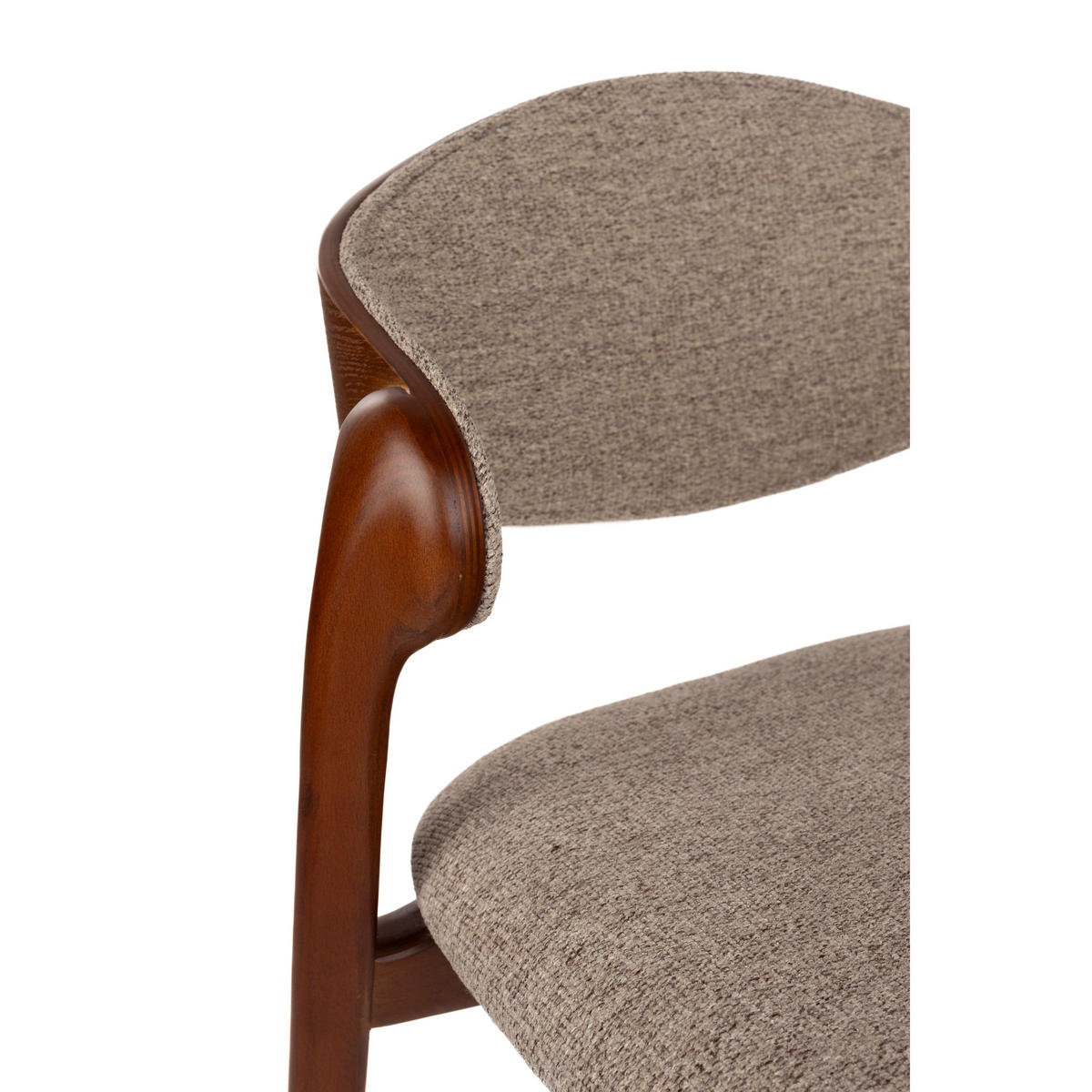 BARHOCKER Babington Rückenlehne 65 cm Walnuss - 2 er Set - Beige/Braun, Holz (57.7/91.5/51.4cm) - Dutchbone