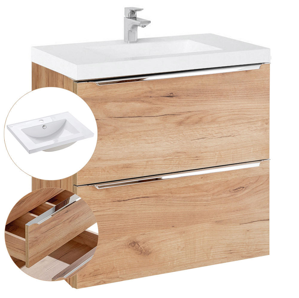 WASCHTISCH Toskana-56 - Braun, Holzwerkstoff (61/61/46cm) - Lomado
