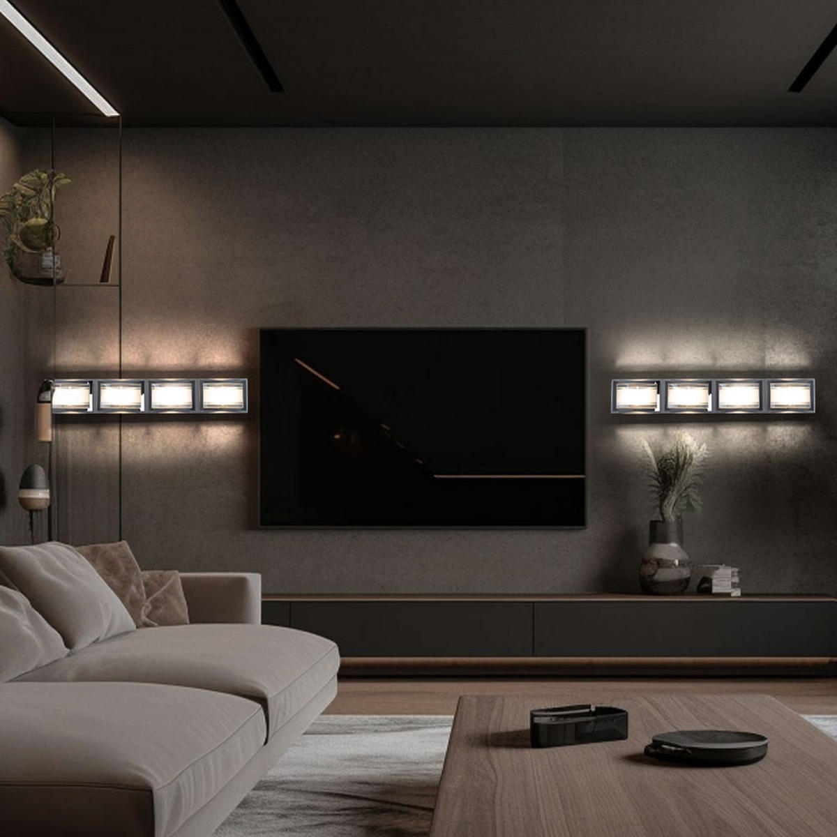 LED WANDLEUCHTE Adonia Aluminium Silber - Silberfarben, Glas (10/6.5/60cm) - Esto