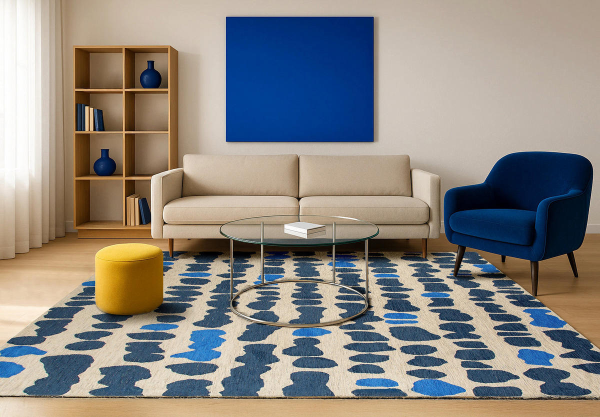 TEPPICH Flachgewebe LOLA Blau 140x200 cm - Blau, Textil (140/200cm) - Novatrend