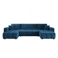 WOHNLANDSCHAFT Aice U-Form 317 cm – mit Schlaffunktion, Bettkasten, Kissen & bequemer Wellenfederung - Blau, Kunststoff (317/85/146cm) - Wohnideebilder