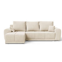 ECKSOFA Monti Beige Links - Beige/Silberfarben, Holz/Textil (188/290cm) - Graingold