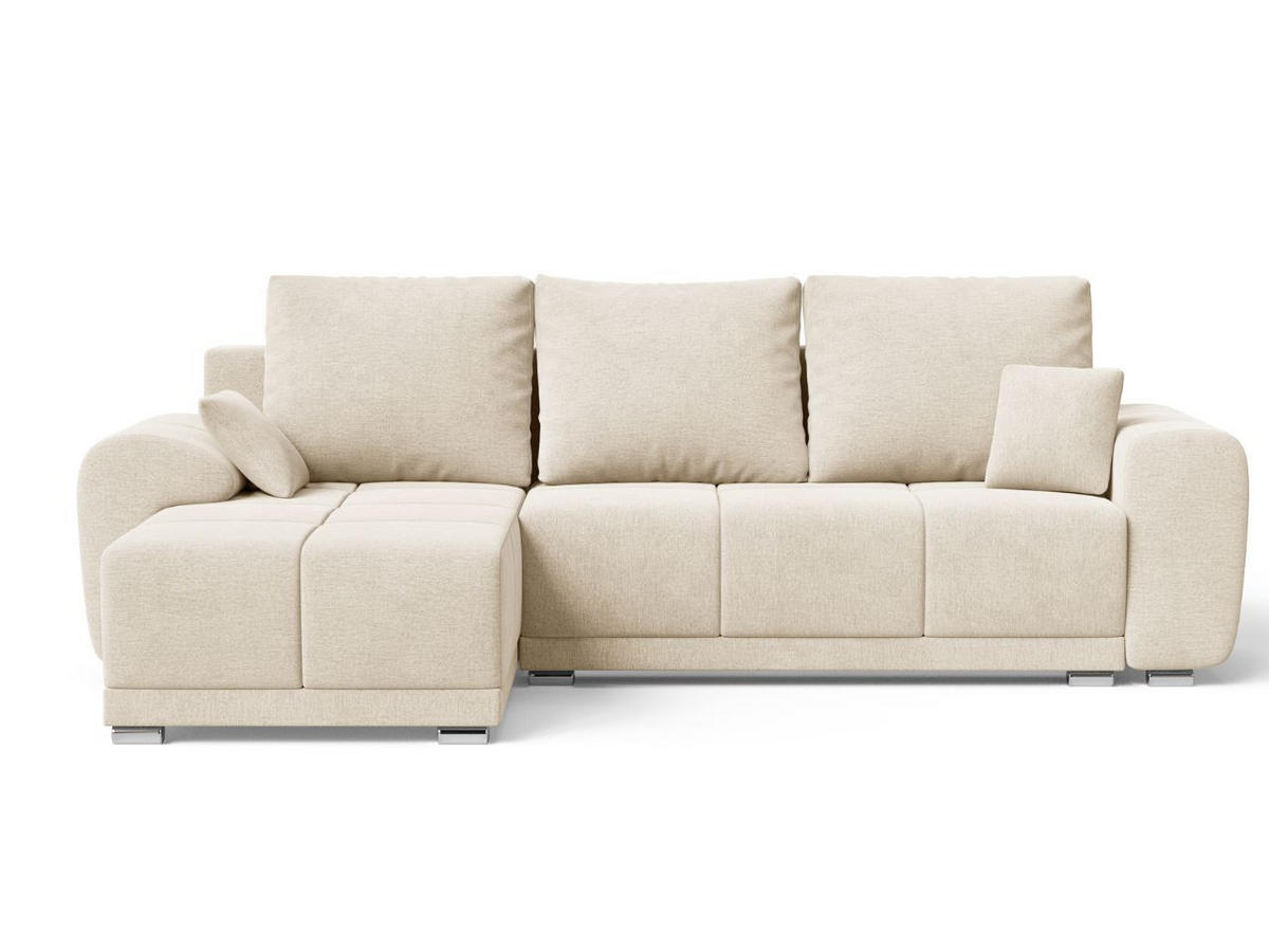 ECKSOFA Monti Beige Links - Beige/Silberfarben, Holz/Textil (188/290cm) - Graingold