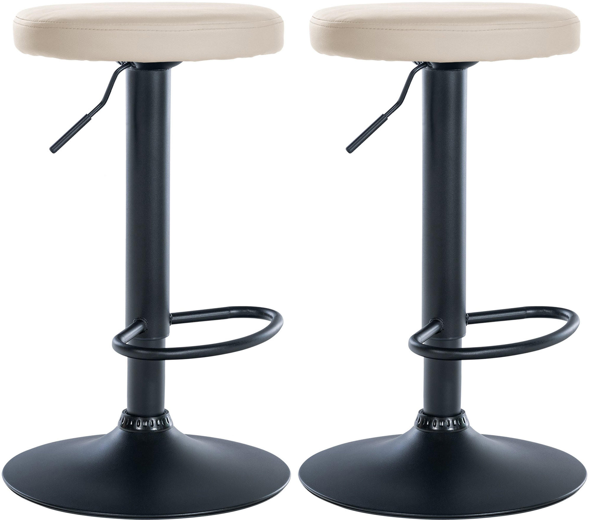 BARHOCKER 2er Set Lederlook creme - Creme, Textil/Metall (38.5/60/38.5cm) - CLP