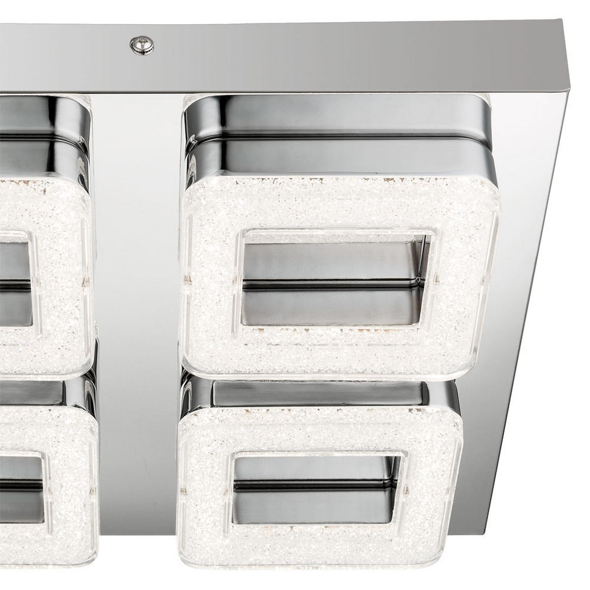 LED DECKENLEUCHTE RETA Silber Kristalloptik - Silberfarben, Metall (32/32/6.7cm) - Globo Lighting