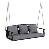 HÄNGEBANK Stahl Grau - Schwarz/Grau, Textil/Metall (66/51/154cm) - Outsunny