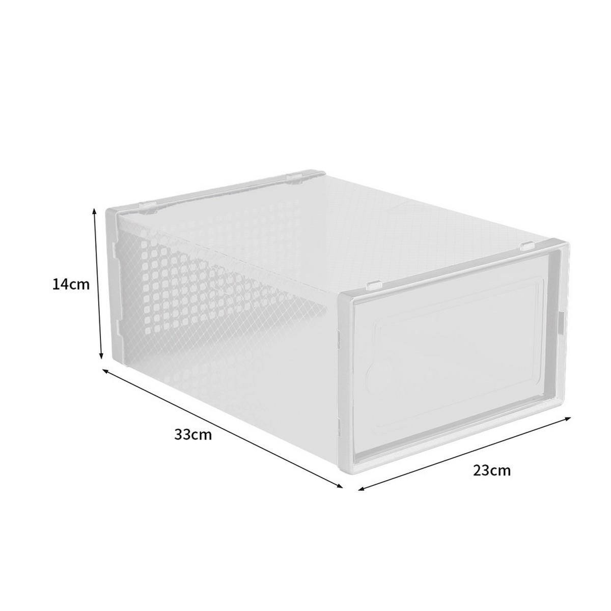 SCHUHBOXEN Kunststoff Weiß 12er-set 33x23x14cm- Einfacher doppelrahmen klappbarer mehrschichtiger Aufbewahrungsständer - Weiß, Kunststoff (23/14/33cm) - Livingandhome