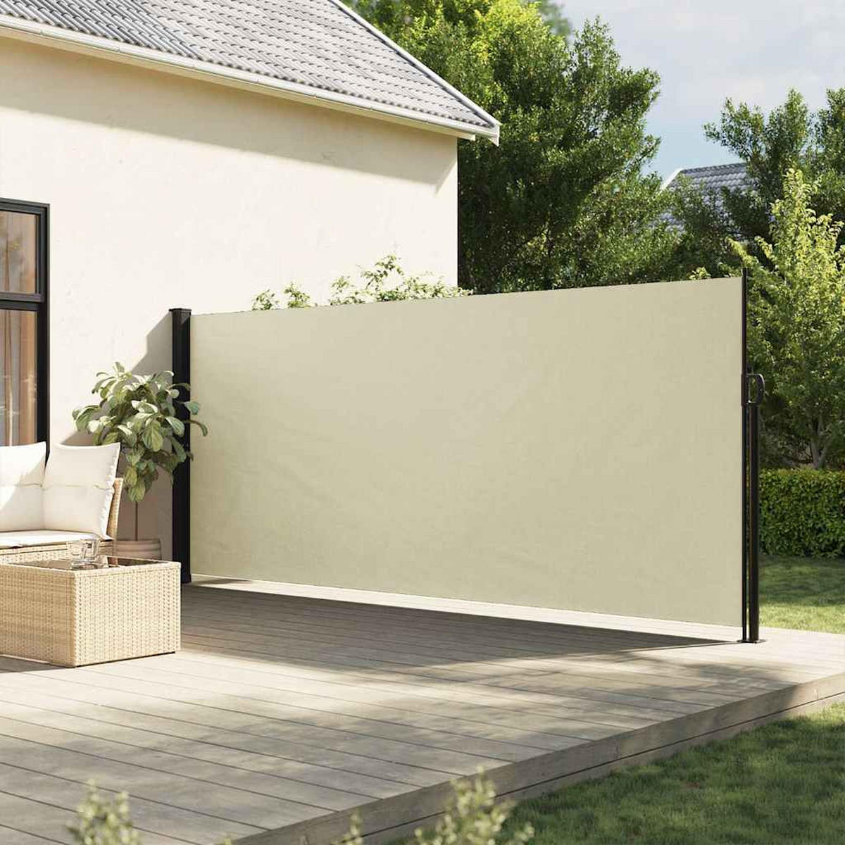 SEITENMARKISE Ausziehbar Creme 160x600 cm - Creme, Textil (600/160/600cm) - furnicato