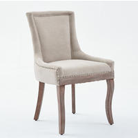 ESSZIMMERSTUHL 2er-Set mit hoher Rückenlehne Chenille Beige - Beige, Holz (55/92.5/61cm) - Meubliv