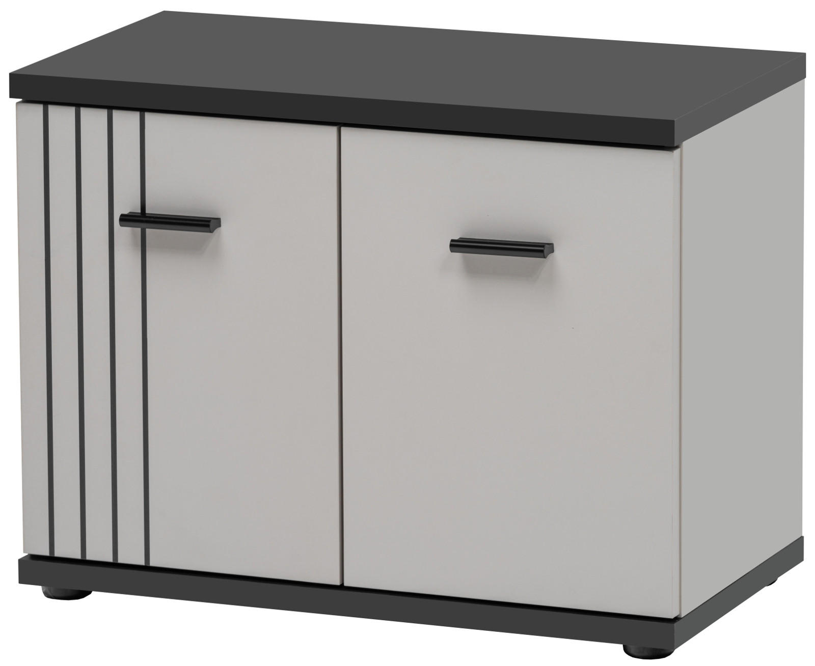 GARDEROBENBANK Kaschmir, schwarz 60 x 46 cm, Garderobenbank mit Streifenmuster - Kaschmir/Schwarz, Holzwerkstoff/Kunststoff (60/46/32cm) - Inn.Furn
