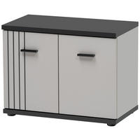 GARDEROBENBANK Kaschmir, schwarz 60 x 46 cm, Garderobenbank mit Streifenmuster - Kaschmir/Schwarz, Holzwerkstoff/Kunststoff (60/46/32cm) - Inn.Furn