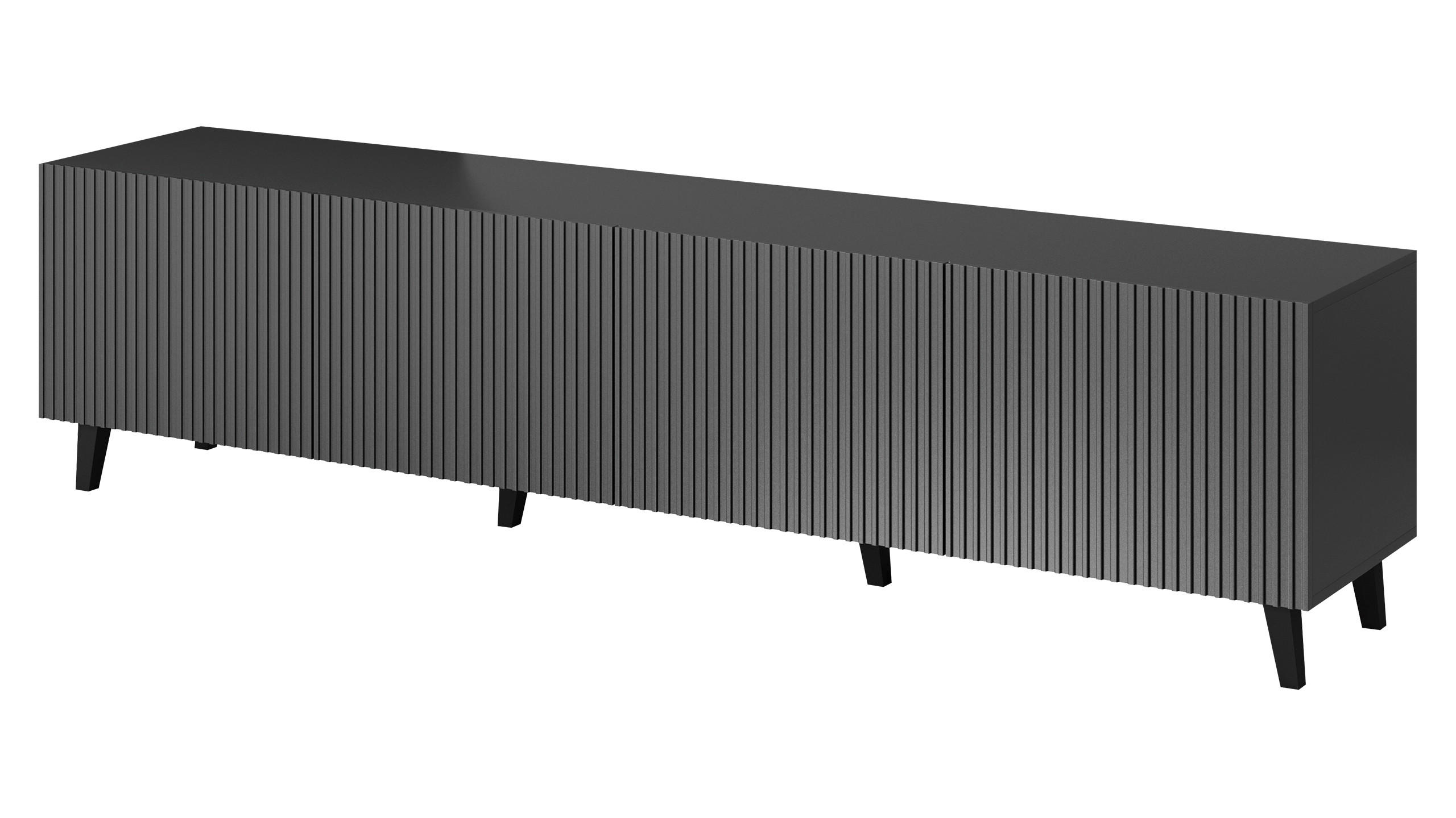 TV-ELEMENT Vamos Grey 200 - Anthrazit/Schwarz, Holzwerkstoff/Kunststoff (201/53/42cm) - MIRJAN24