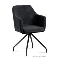 ARMLEHNSTUHL (2er-Set) Dijana 57x87x60 Schwarz/Anthrazit - Anthrazit/Schwarz, Kunststoff (60/87/57cm) - 58aufmkessel