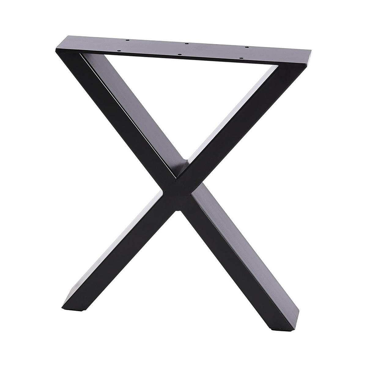 TISCHBEINE 2-tlg Set X-förmige aus Eisen in Schwarz 71-cm hohe 50 x 7 x 71 cm - Schwarz, Metall (50/71/7cm) - Livingandhome