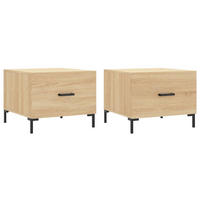 COUCHTISCHE 2 Stk. Sonoma-Eiche 50x50x40 cm Holzwerkstoff - Braun, Holzwerkstoff (50/50/40cm) - furnicato