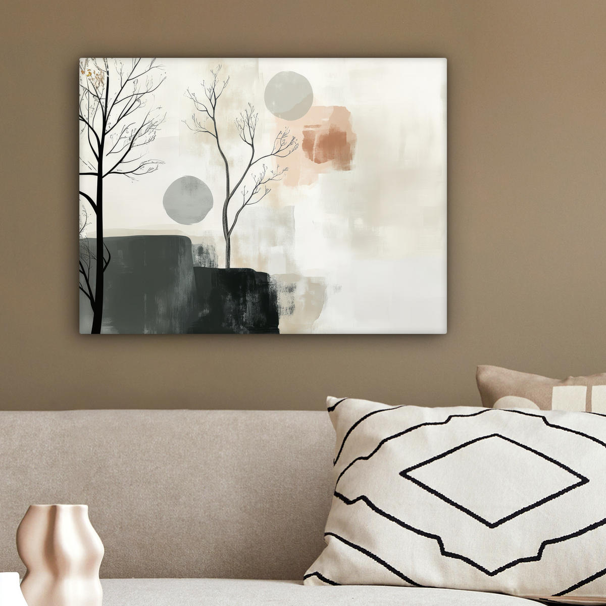 LEINWANDBILD Wabi sabi - Beige - Pflanze 40x30 cm - Sandfarben, Textil (40/30cm) - MuchoWow