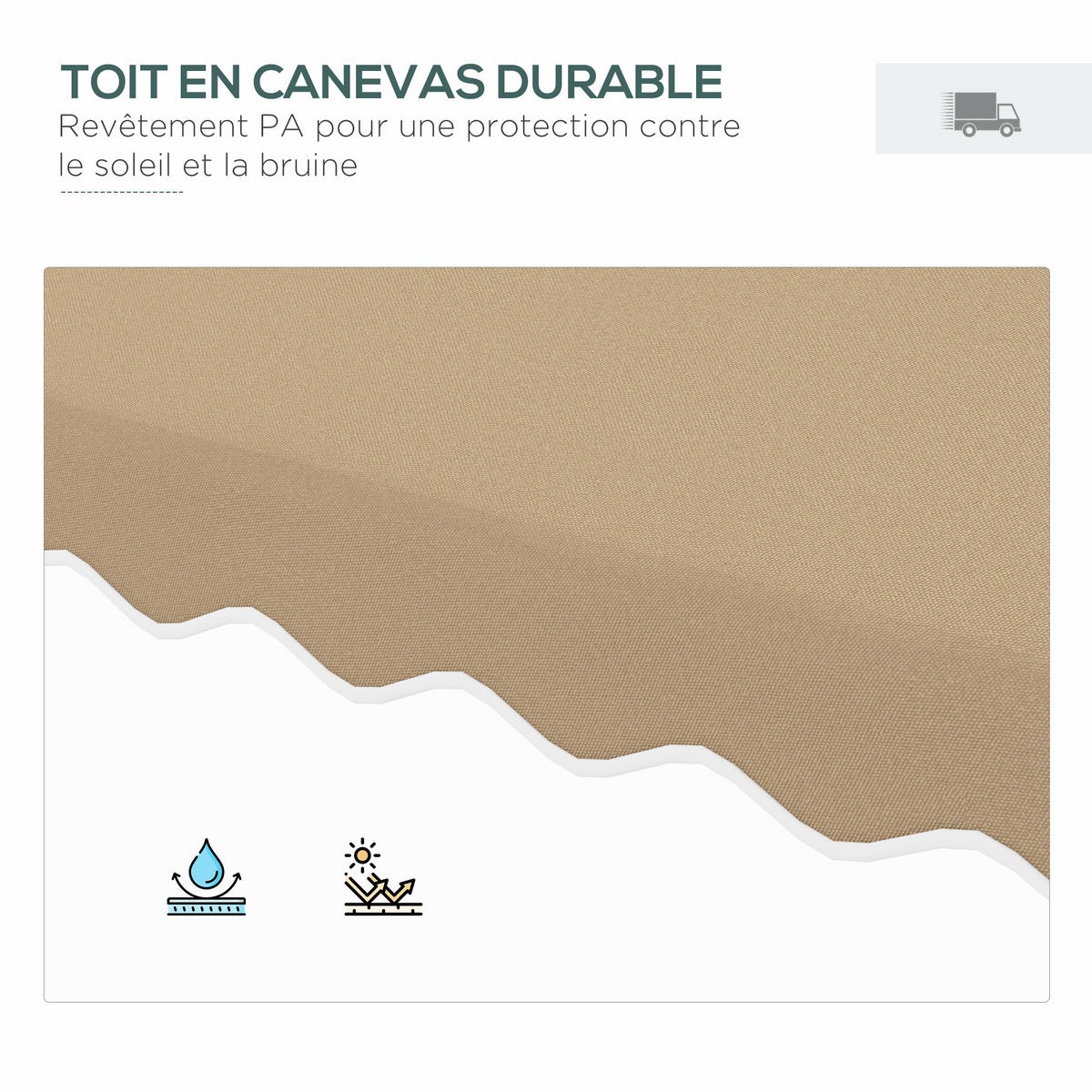 AMPELSCHIRM 243/243/251 cm DE-11481 Kaki - Mokka, Textil (243/243cm) - ComfortXL