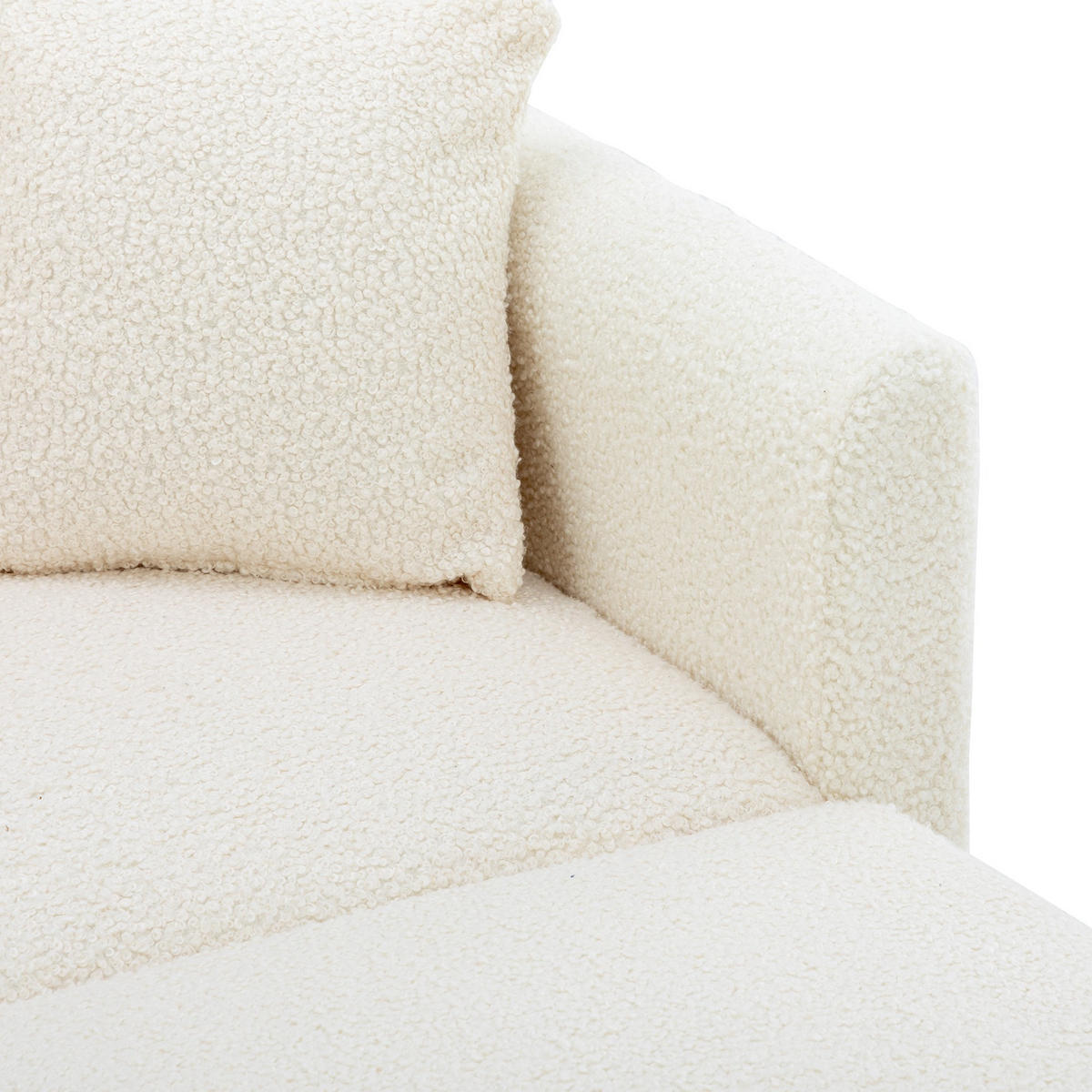 SCHLAFSOFA Zweisitzer,Relaxsessel mit Schlaffunktion,ausziehbar,Teddy,Weiß - Weiß, Textil (90/77/165cm) - LVHOM