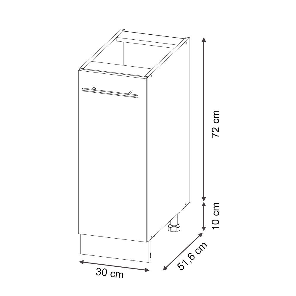 APOTHEKERSCHRANK Fame-Line Goldkraft Eiche 30 cm, AP Eiche - Anthrazit/Eiche Wotan, Holzwerkstoff (30/82/60cm) - Vicco