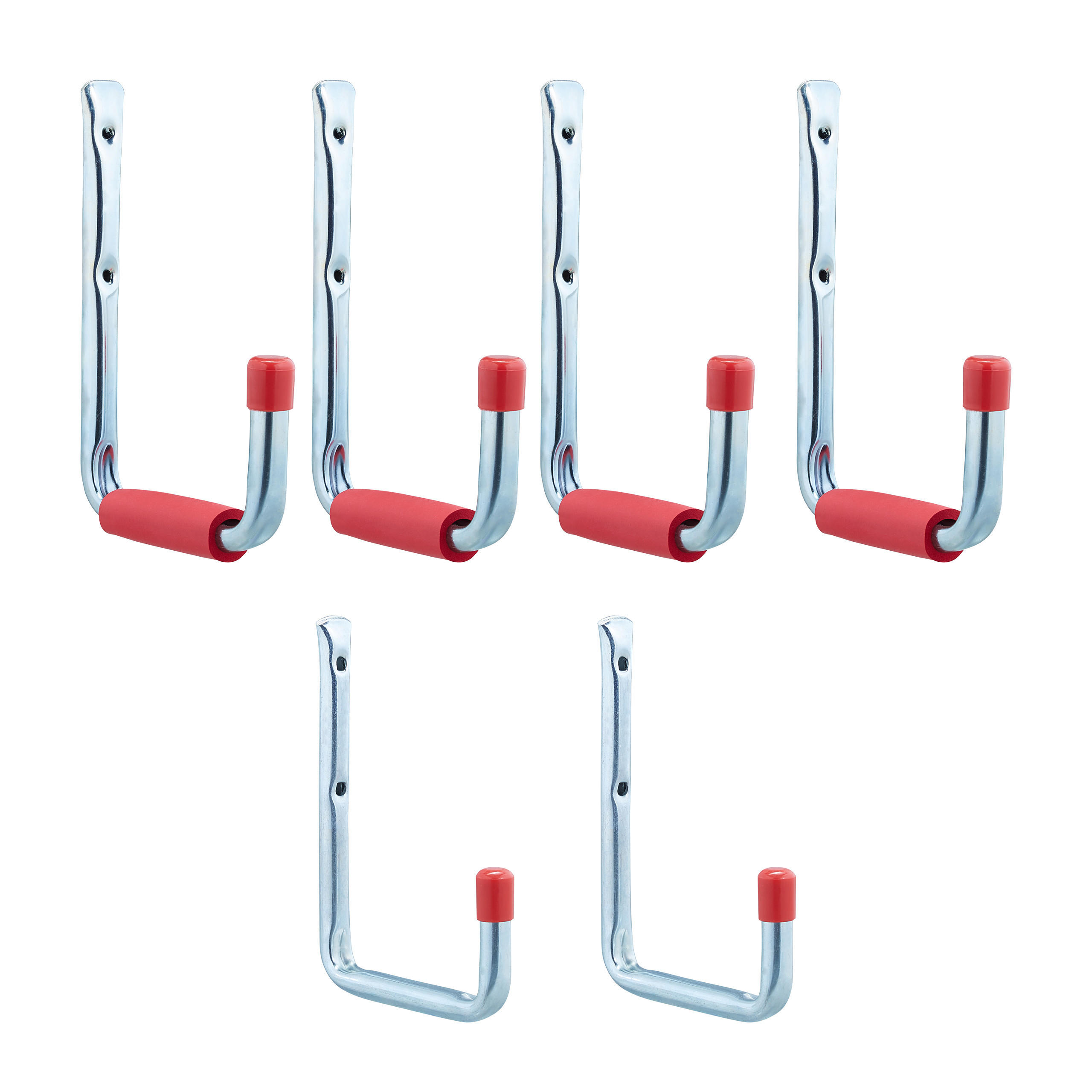 6XWANDHAKEN - Silberfarben, Textil/Metall (2.5/22/15.5cm) - Relaxdays