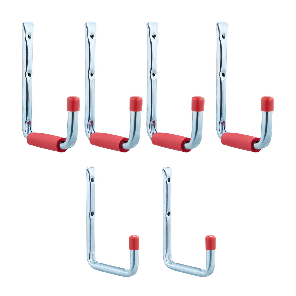 6XWANDHAKEN - Silberfarben, Textil/Metall (2.5/22/15.5cm) - Relaxdays