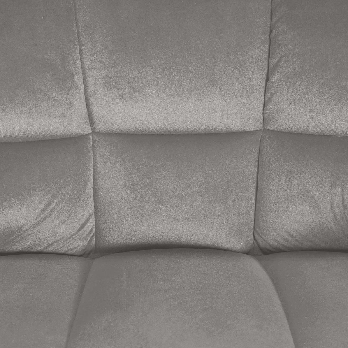 BARHOCKER Samt grau - Edelstahlfarben/Grau, Textil/Metall (64/110/48cm) - CLP