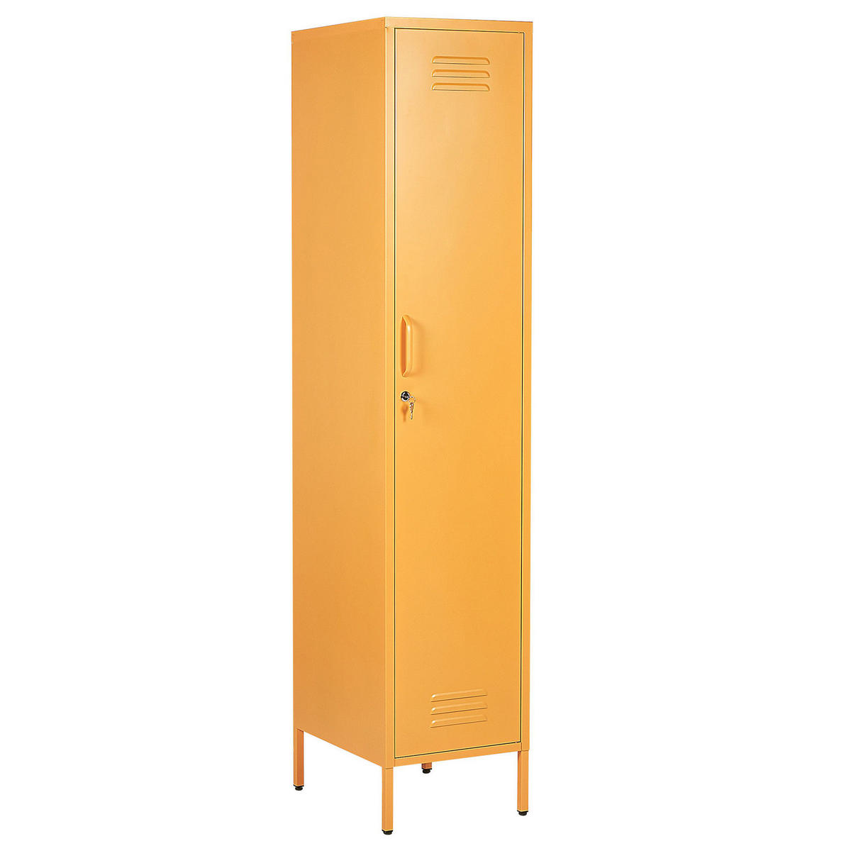 GARDEROBENSCHRANK Stahl gelb 5 Fächer abschließbar Frome - Gelb/Orange, Metall (38/185/50cm) - Beliani