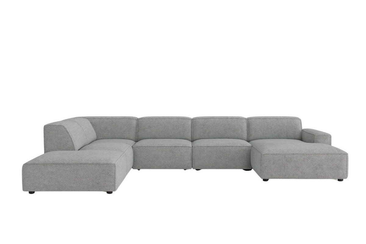 ECKSOFA Cursal V, Stoff Artico, Cement, Links - Grau, Holz (364/262cm) - Kaiser Möbel