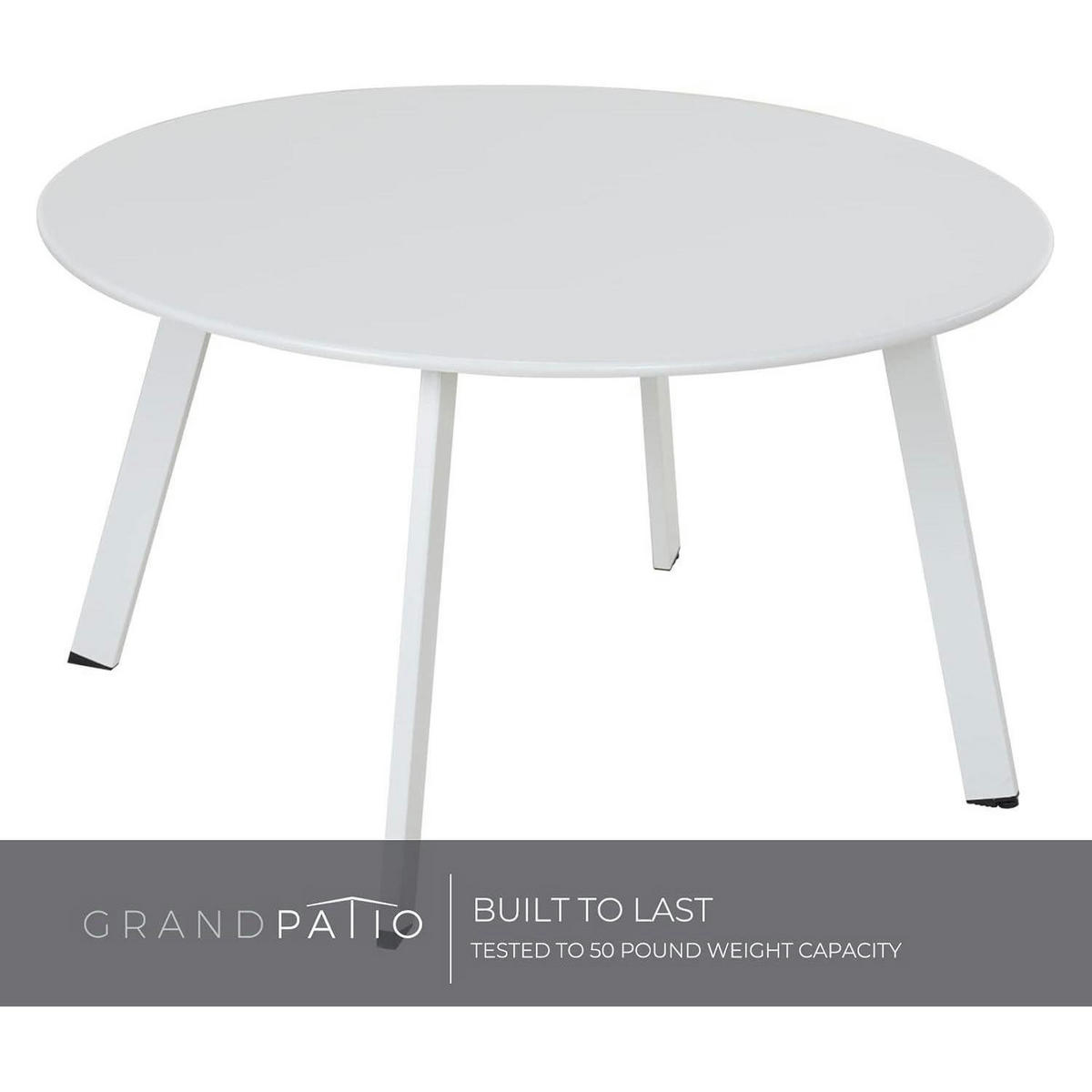 BEISTELLTISCH Outdoor Weiß - Weiß, Metall (70/70/40cm)