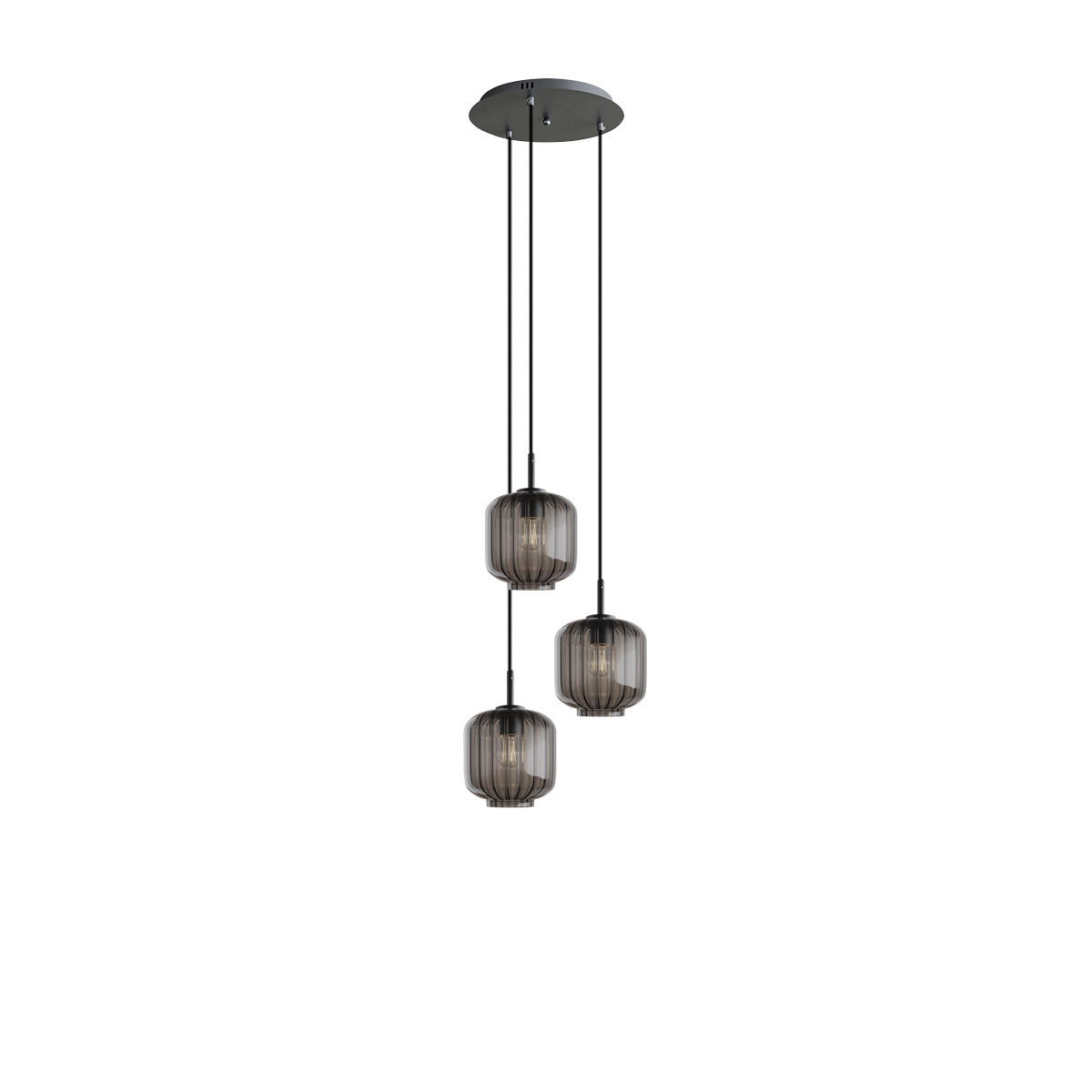 GALERIELEUCHTE Velo 3-flammig Rauch Ø 20cm - Anthrazit/Schwarz, Glas (20/20/20cm) - s.luce