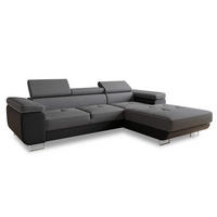 ECKSOFA Divo, Seite: Rechts - Schwarz/Grau, Holz/Textil (282/204cm) - Sofnet