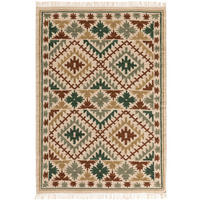 KELIM handgewebt Zohra Grün 70x140 cm - Grün, Textil (70/140cm) - benuta Pure
