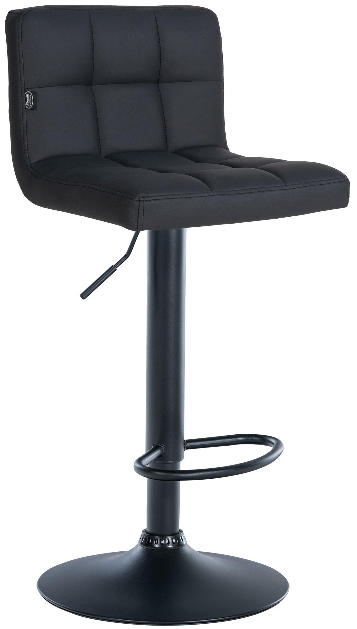 BARHOCKER Lederlook Schwarz - Schwarz, Textil/Metall (40/85/40cm) - CLP
