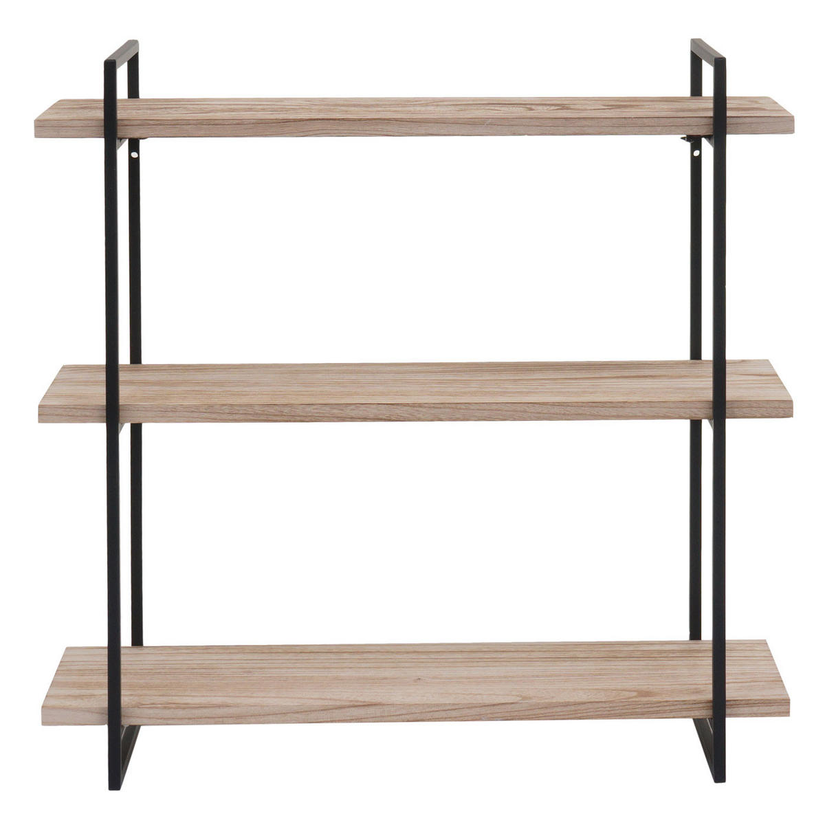 WANDREGAL 60x60x18cm 3 Regalböden Massiv-Holz Industrial Natur - Naturfarben, Holz (60/60/18cm) - BERLINLODGE