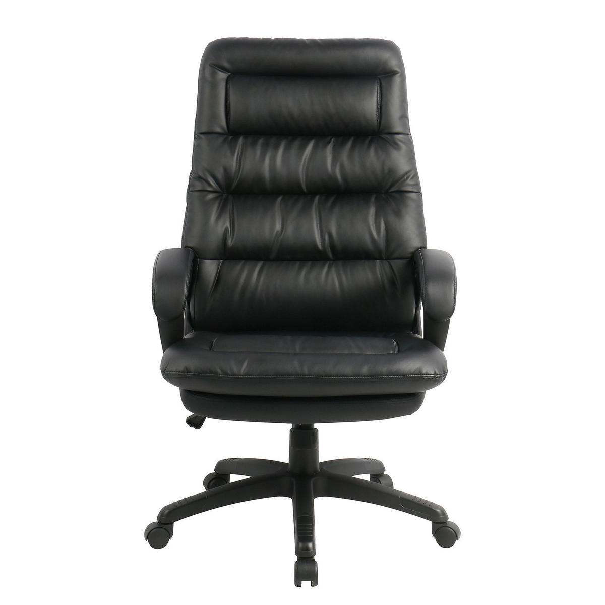 BÜROSTUHL - Kunstleder / Eisen - Schwarz, Kunststoff/Metall (67/123/76cm) - home24