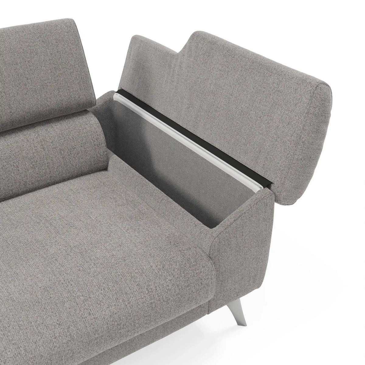 LINEARSOFA Donatello - Grau, Metall (213/76/102cm) - Divani.store