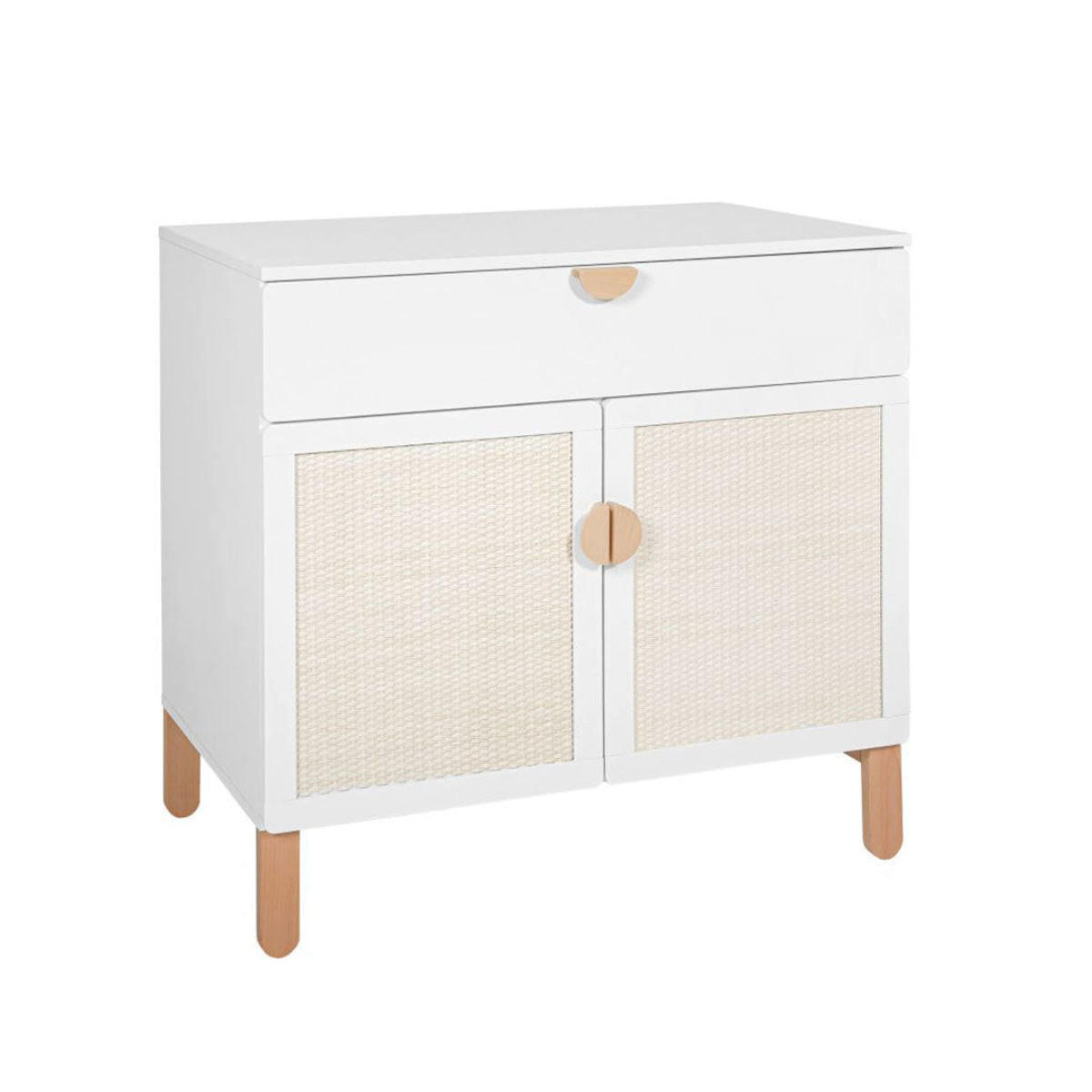 KINDERKOMMODE Laurie Weiß und Holz - Weiß, Holzwerkstoff (90/90/50cm) - Petits-meubles
