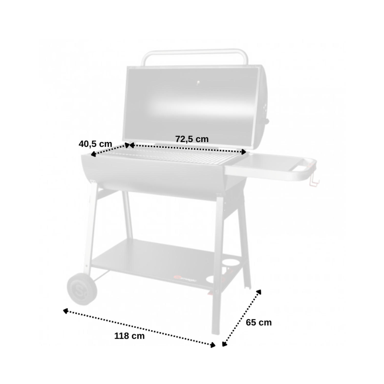 HOLZKOHLEGRILL Schwarz - Schwarz, Metall (118/102.5/118cm) - Somagic