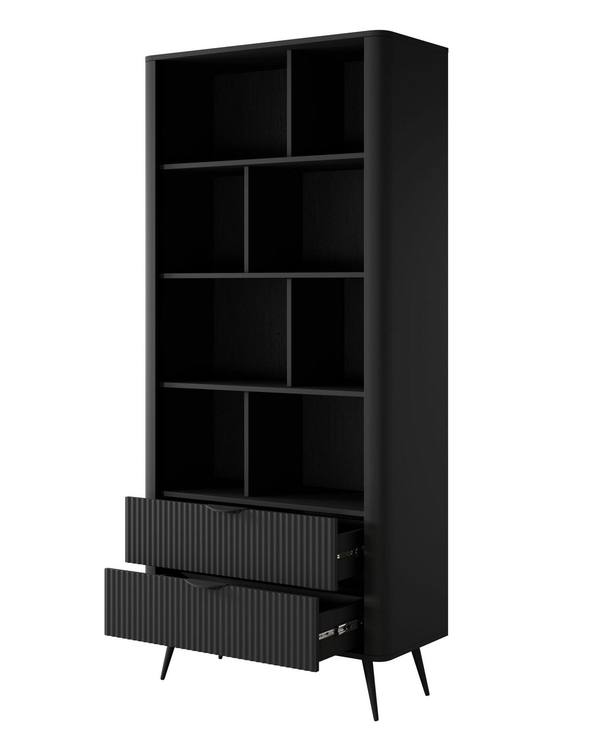 STANDREGAL A Lante schwarz 88 / 38 / 194cm - Schwarz, Holz/Holzwerkstoff (88/194/38cm) - Feldmann-Wohnen