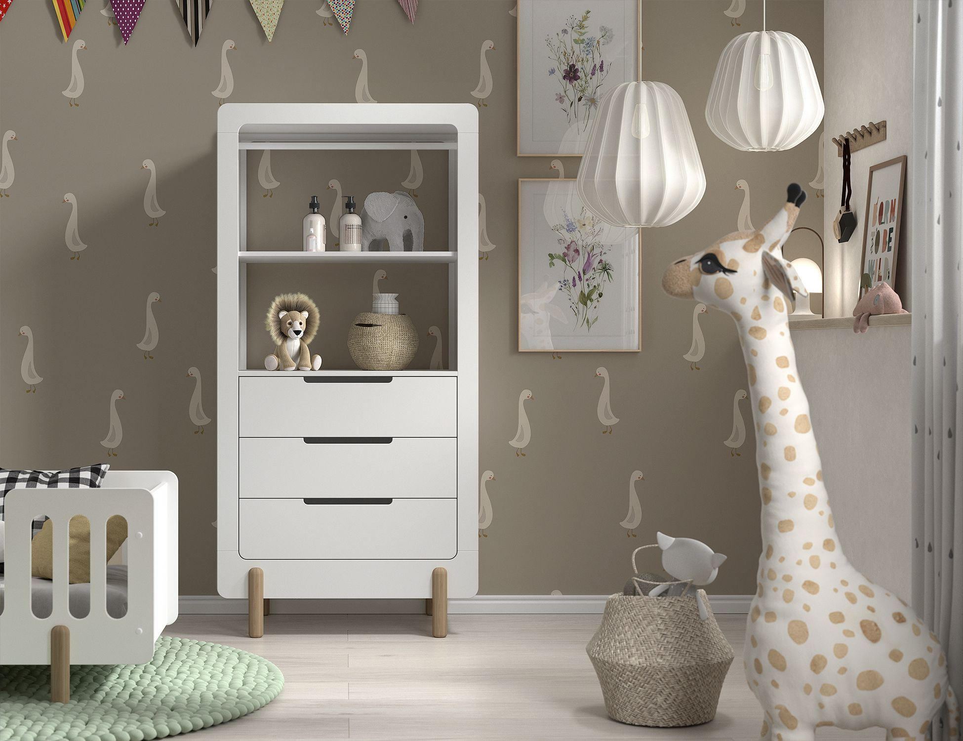 REGALSCHRANK Karyl 88x54x180 aus MDF in der Farbe Weiß - Weiß, Holzwerkstoff (88/180/54cm) - 58aufmkessel