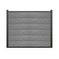 SICHTSCHUTZ zum Einsenken - H 156 cm - Set aus 6 Verbundstofflamellen + 2 Pfosten - Hellgrau - ENOLA - Hellgrau, Holzwerkstoff (2/156cm) - Vente-Unique