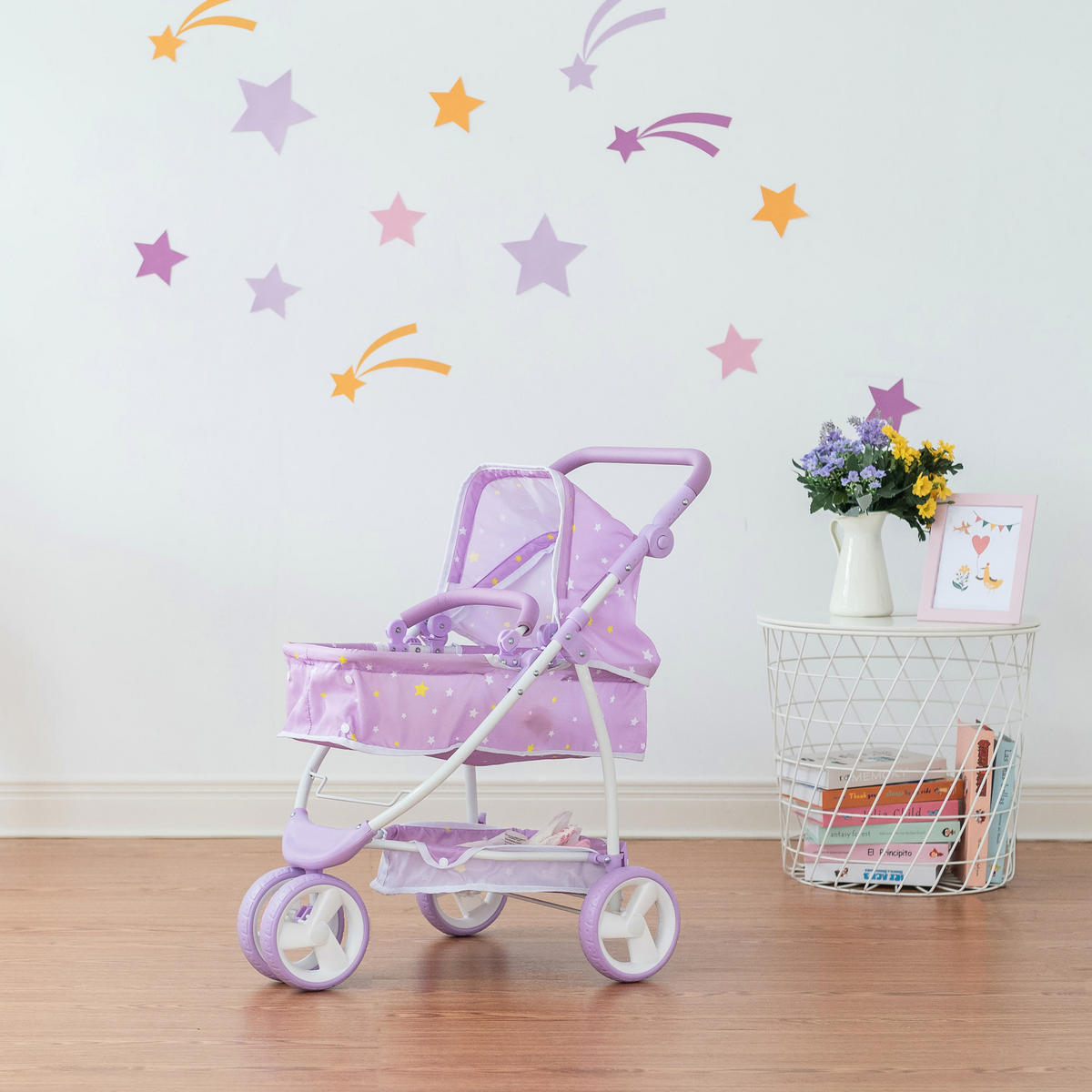 PUPPENWAGEN 2-in-1, Lila, 69cm - Lila, Kunststoff (41.3/69.2/55.9cm) - Teamson Kids