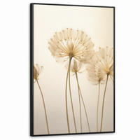 LEINWAND Bilder mit Rahmen - Sonnenlicht - Löwenzahn - Botanisch - Blumen - 100x150 - Creme, Textil (100/150cm) - MuchoWow